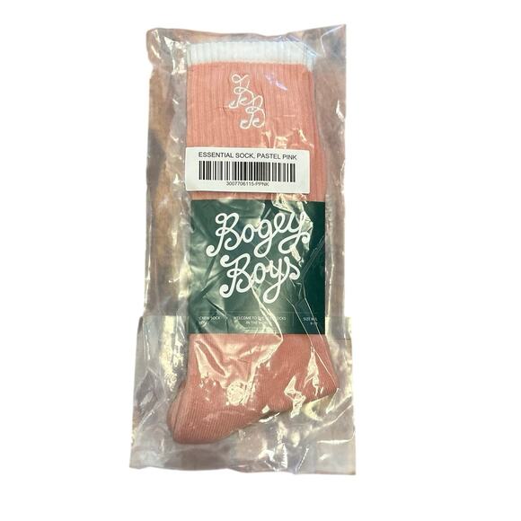 Bogey Boys by Macklemore Essential Long Crew Sock in Pastel Pink Men’s Size 9-12 - Picture 4 of 4